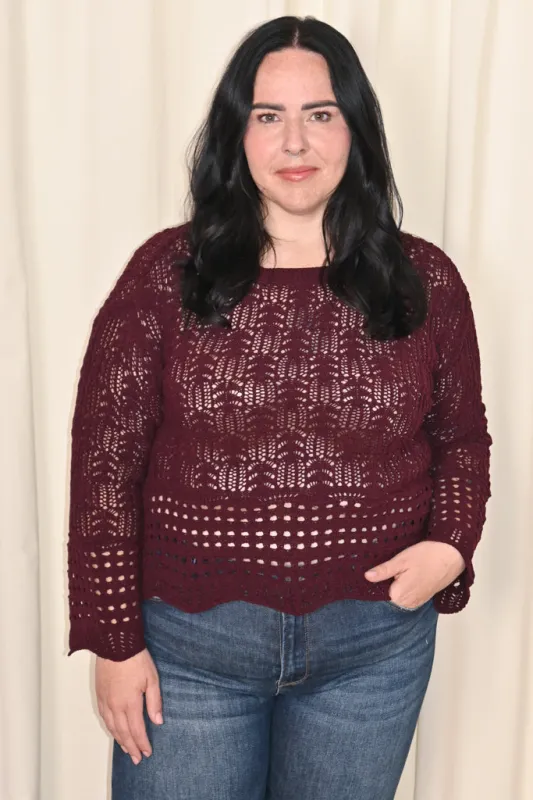 CURVE Pointelle Sweater sold by Valencia Boutique