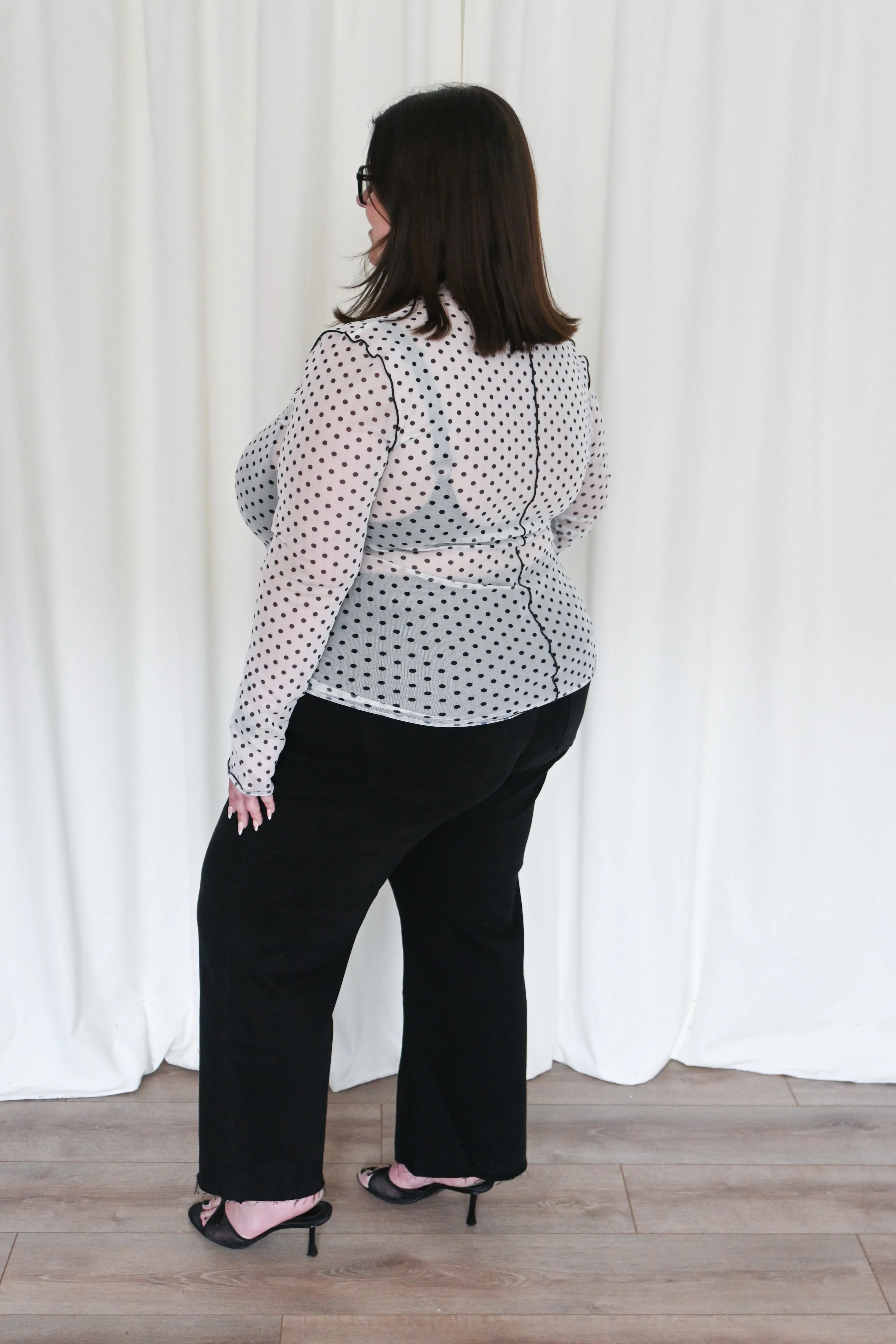 CURVE Polka Dot Sheer Top sold by Valencia Boutique product image thumbnail 3
