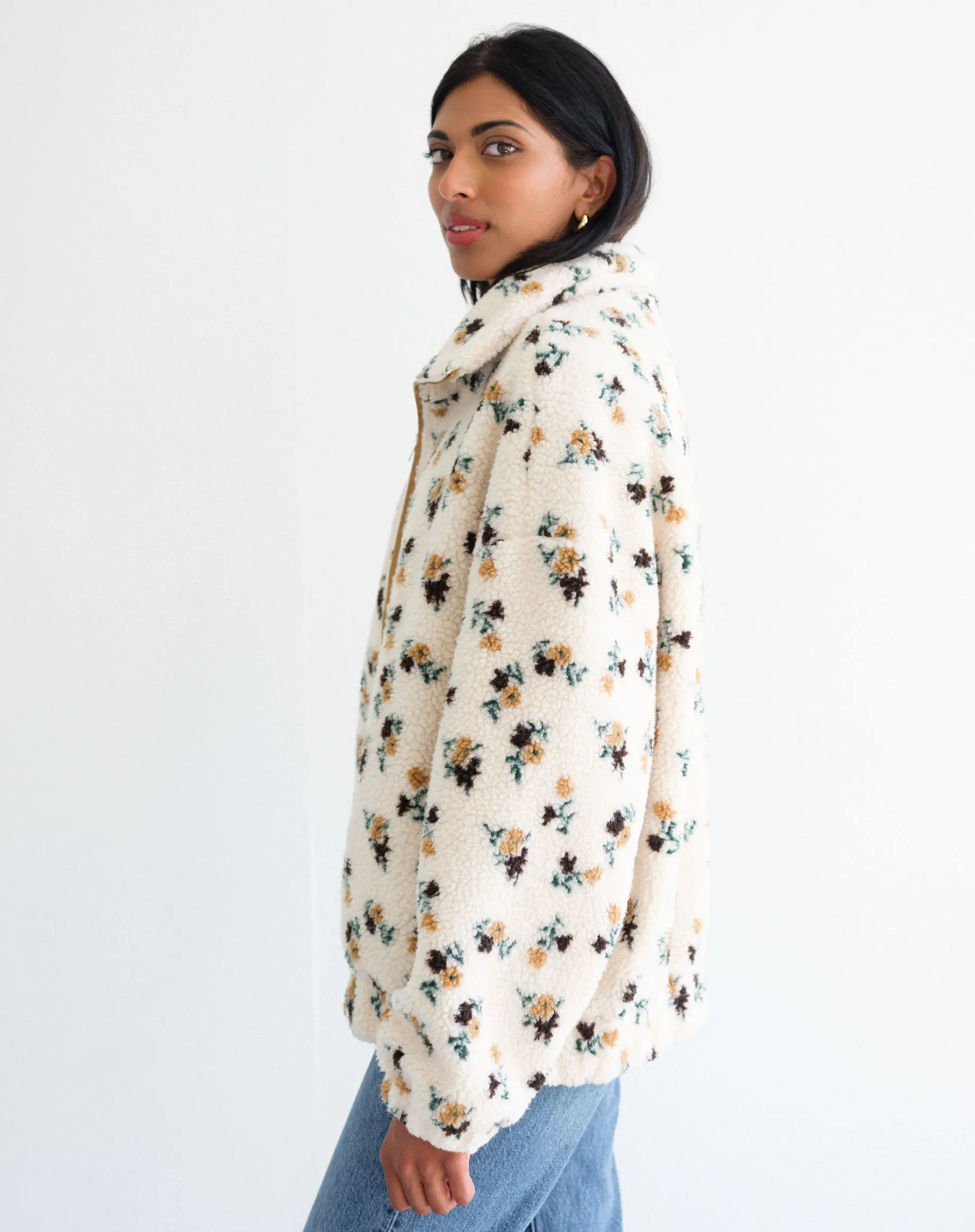 Floral Sherpa Jacket (S-3X) sold by Valencia Boutique product image thumbnail 5