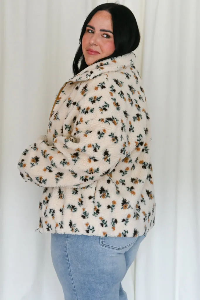 Floral Sherpa Jacket (S-3X) sold by Valencia Boutique product image thumbnail 3