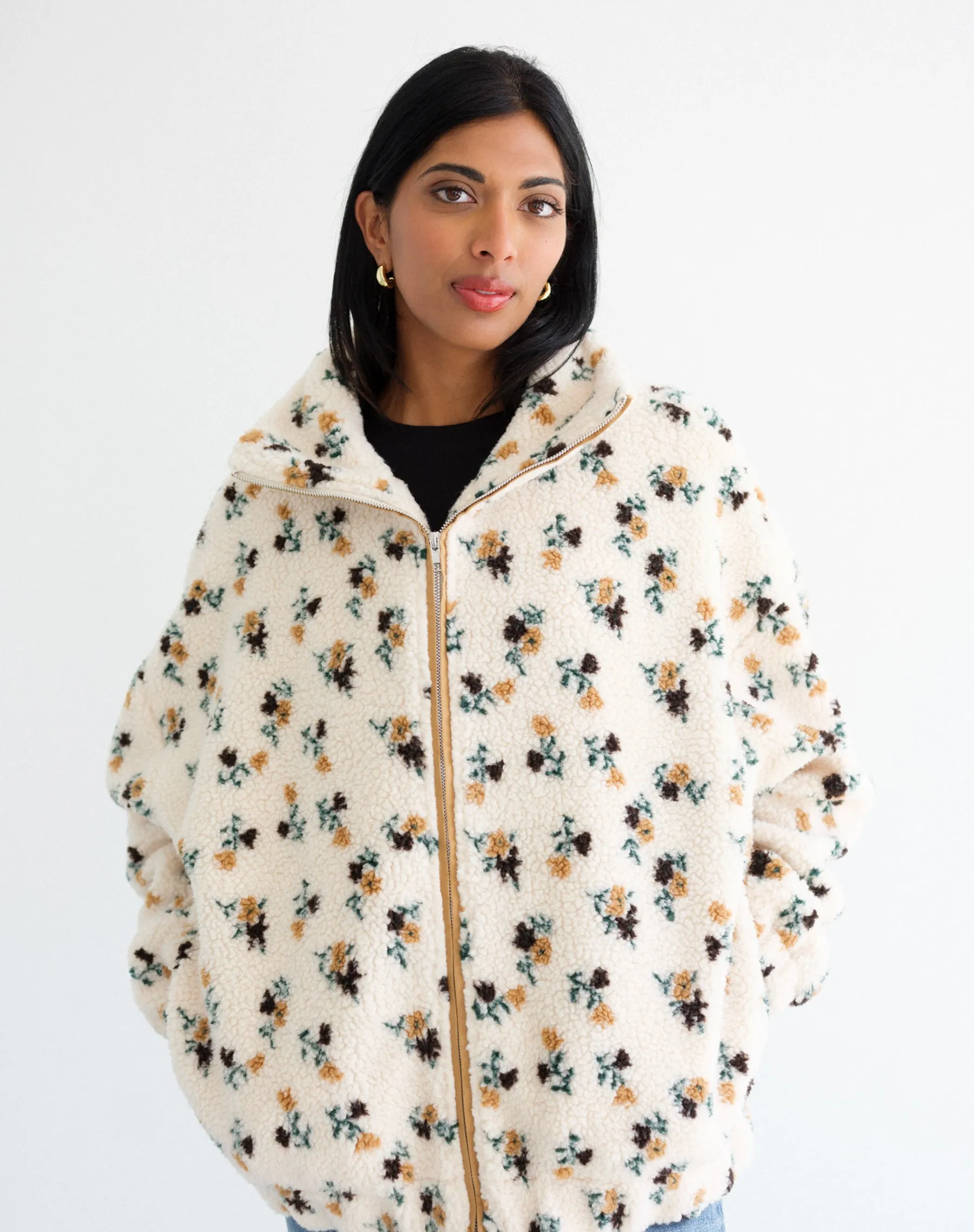 Floral Sherpa Jacket (S-3X) sold by Valencia Boutique product image thumbnail 4