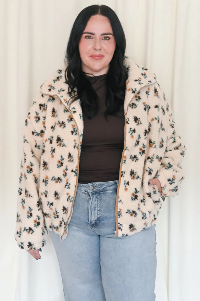 Floral Sherpa Jacket (S-3X) sold by Valencia Boutique product image thumbnail 2