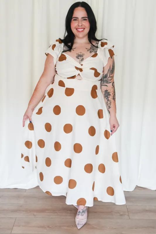 CURVE Polka Dot Midi Dress sold by Valencia Boutique