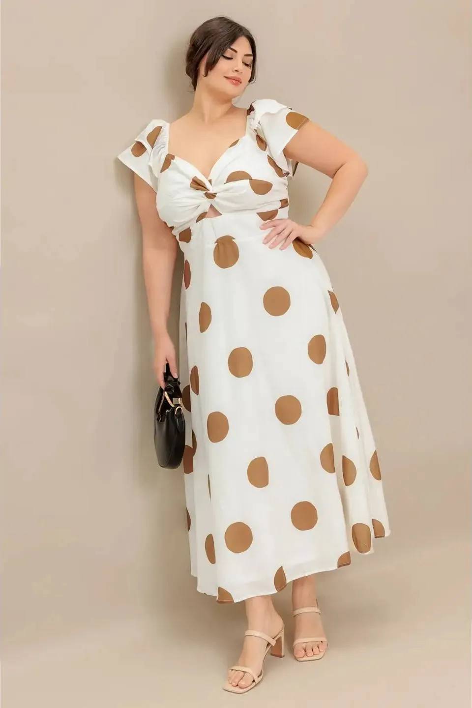 CURVE Polka Dot Midi Dress sold by Valencia Boutique product image thumbnail 3