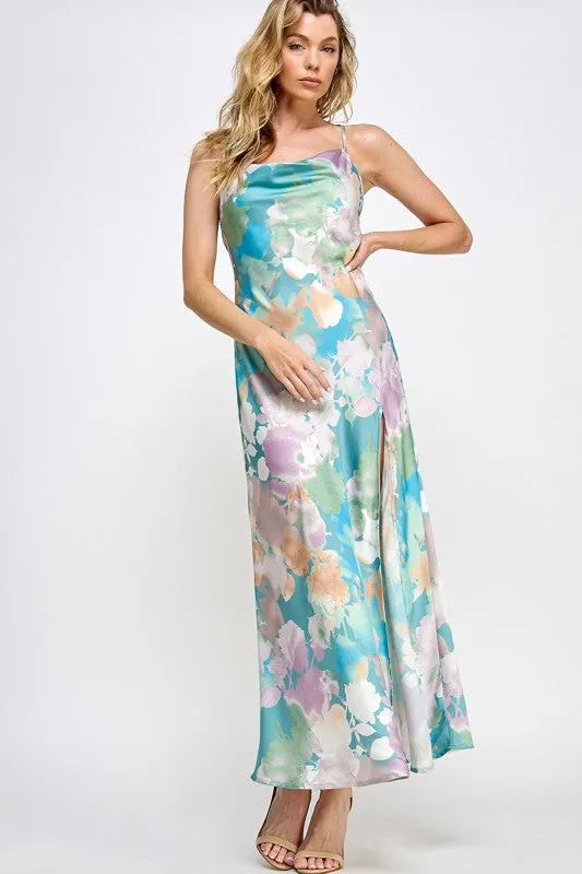 Low Back Floral Slip Dress sold by Valencia Boutique