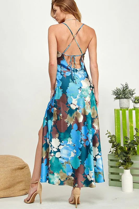 Low Back Floral Slip Dress sold by Valencia Boutique product image thumbnail 2