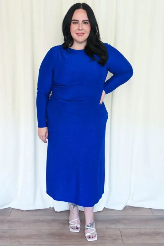 CURVE Shimmer Long Sleeve Midi Dress made by Joseph Ribkoff