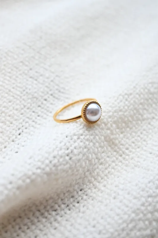 Raised Pearl Ring sold by Valencia Boutique