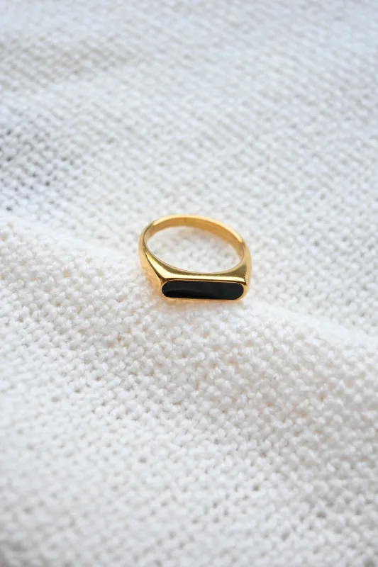 Black Flat Top Ring (7-12) sold by Valencia Boutique