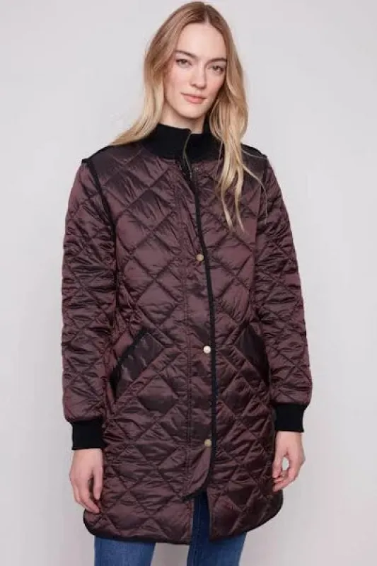 Quilted Longline Bomber Jacket (S-XXL) sold by Valencia Boutique
