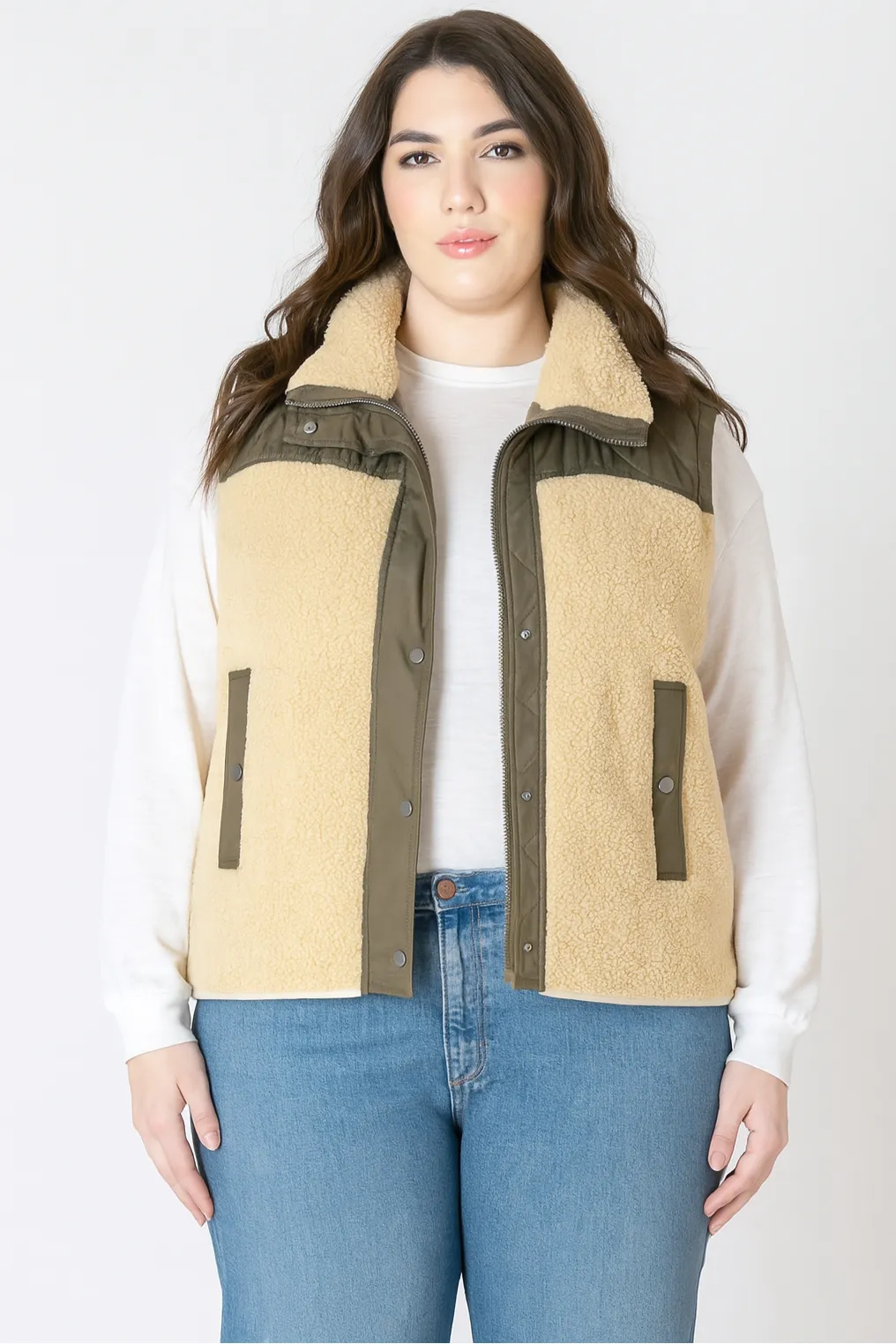 CURVE Sherpa Vest sold by Valencia Boutique