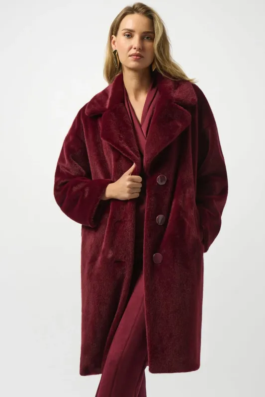 Wine Faux Fur Coat (S-XXL) sold by Valencia Boutique