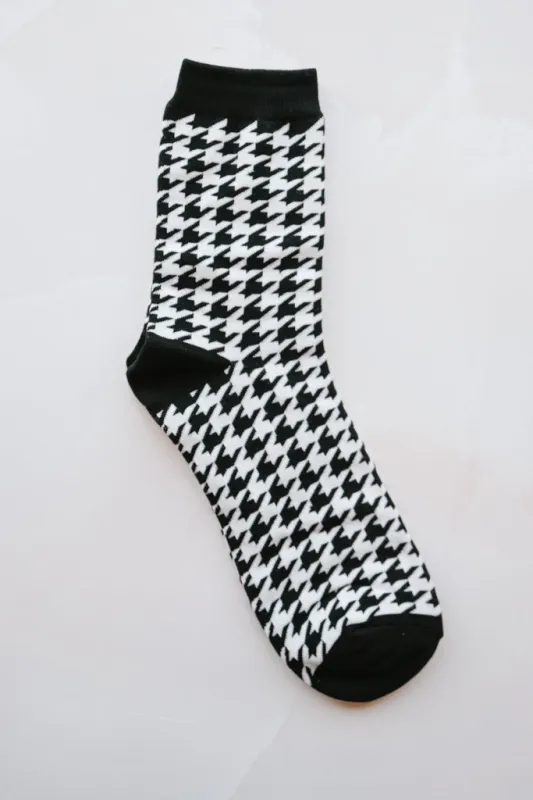 Houndstooth Crew Socks sold by Valencia Boutique