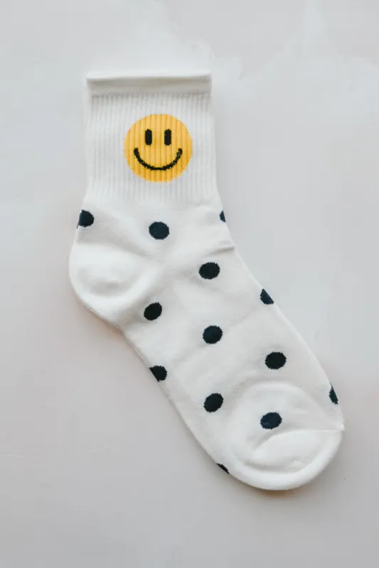Happy Face Polka Dot Socks sold by Valencia Boutique