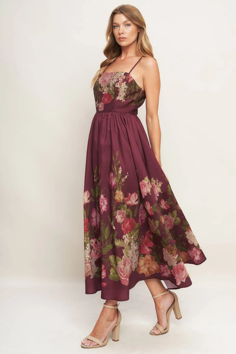 Fall Floral Midi Dress sold by Valencia Boutique product image thumbnail 2