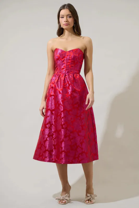 Duson Bustier Midi Dress sold by Valencia Boutique