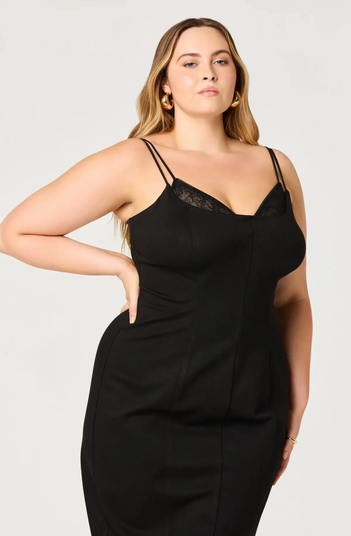 Allura Lace Bodice Midi Dress (XS-3X) sold by Valencia Boutique product image thumbnail 2