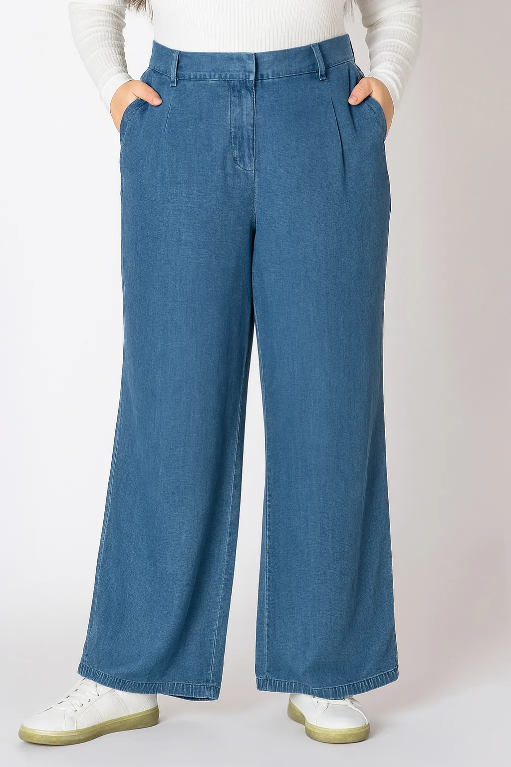 CURVE Lightweight Denim Trouser sold by Valencia Boutique