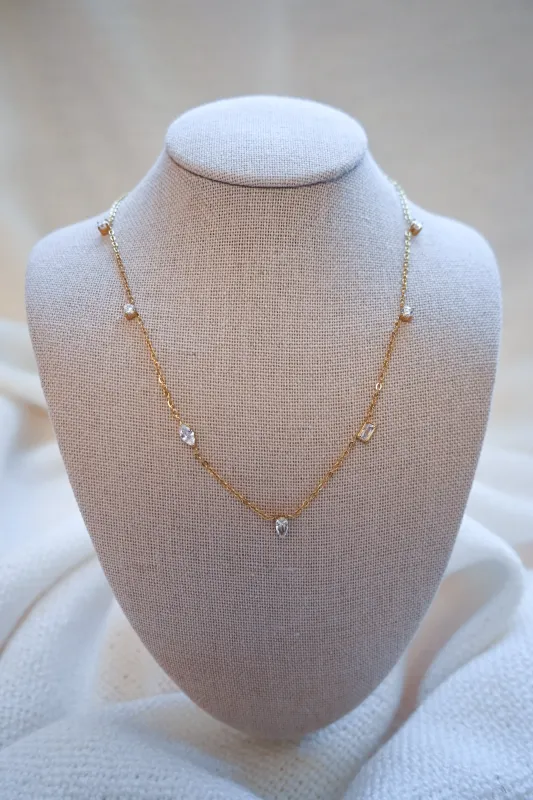 Dainty Crystal Necklace sold by Valencia Boutique
