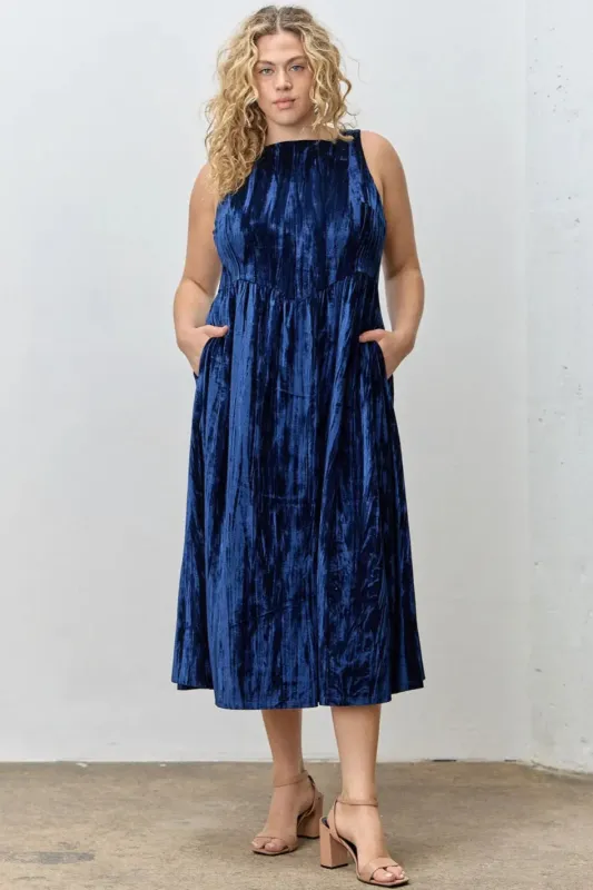 CURVE Velvet Midi Dress sold by Valencia Boutique