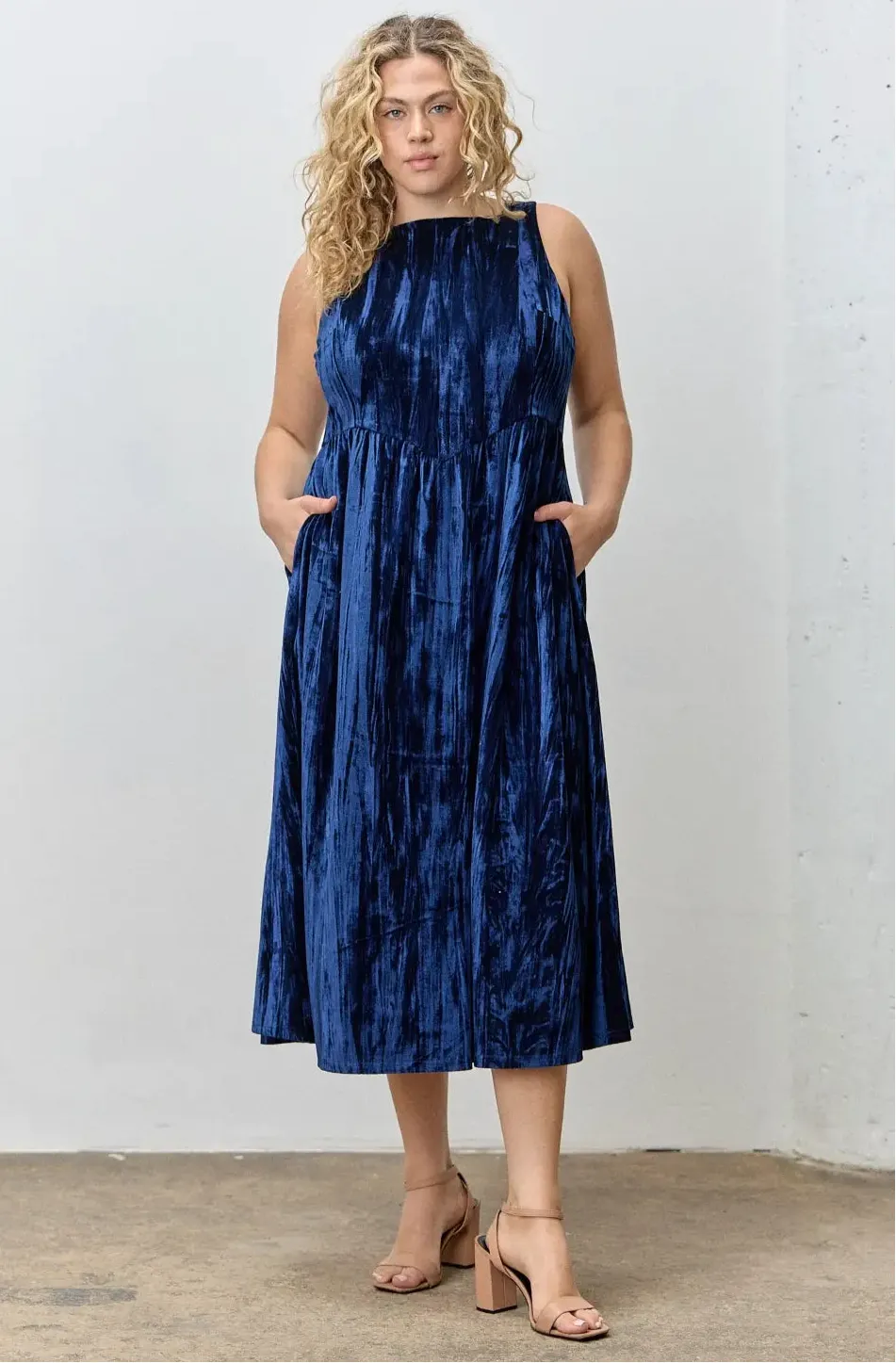 CURVE Velvet Midi Dress sold by Valencia Boutique product image thumbnail 4