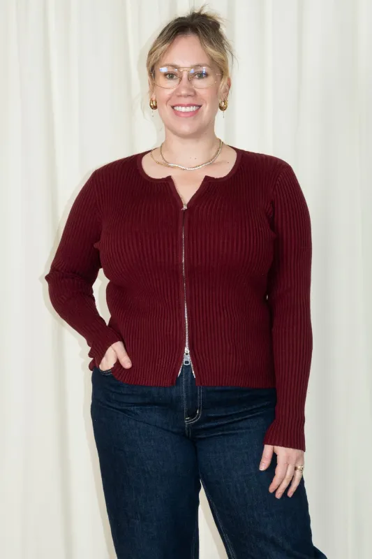 Double Zip knit Top (S-3X) sold by Valencia Boutique