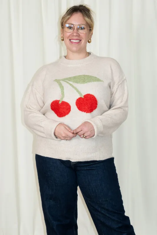 Cherry Pullover Sweater (S-3X) sold by Valencia Boutique