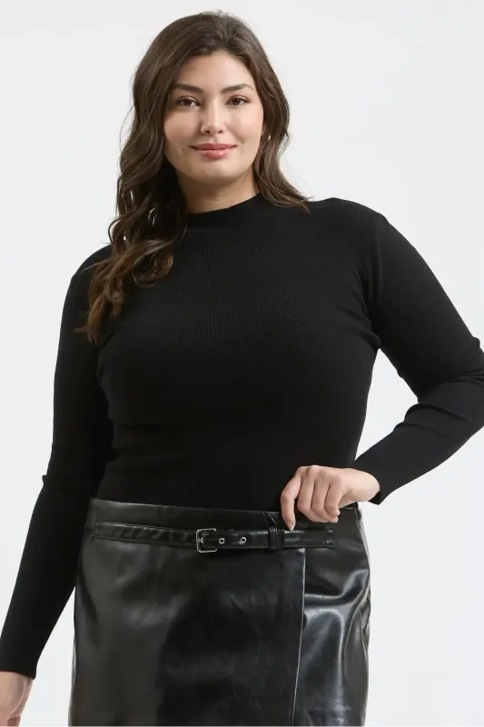 CURVE Mockneck Sweaterknit Top sold by Valencia Boutique
