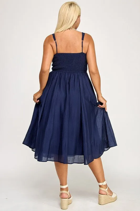 Square Neck Midi Dress (S-3X) sold by Valencia Boutique product image thumbnail 4