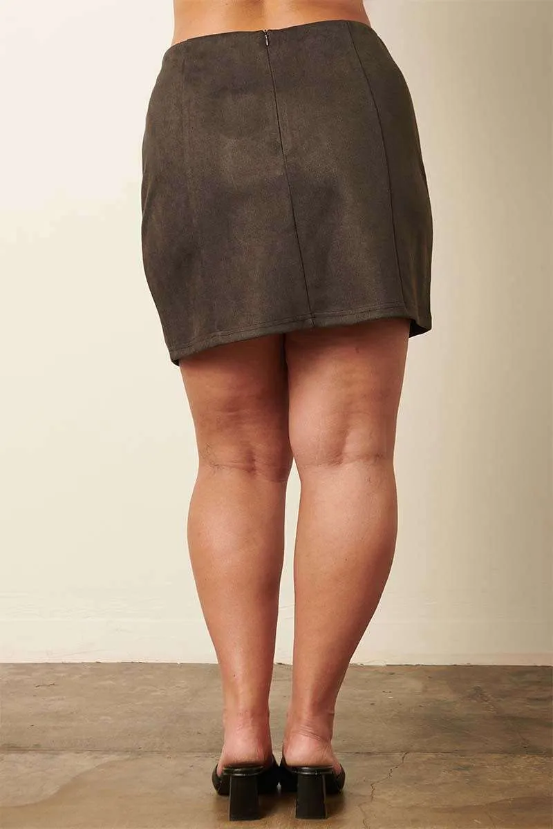 Faux Suede Mini Skirt (S-2X) sold by Valencia Boutique product image thumbnail 2