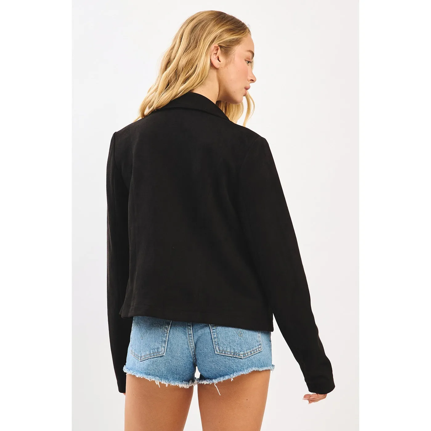 Faux Suede Moto Jacket sold by Valencia Boutique product image thumbnail 2