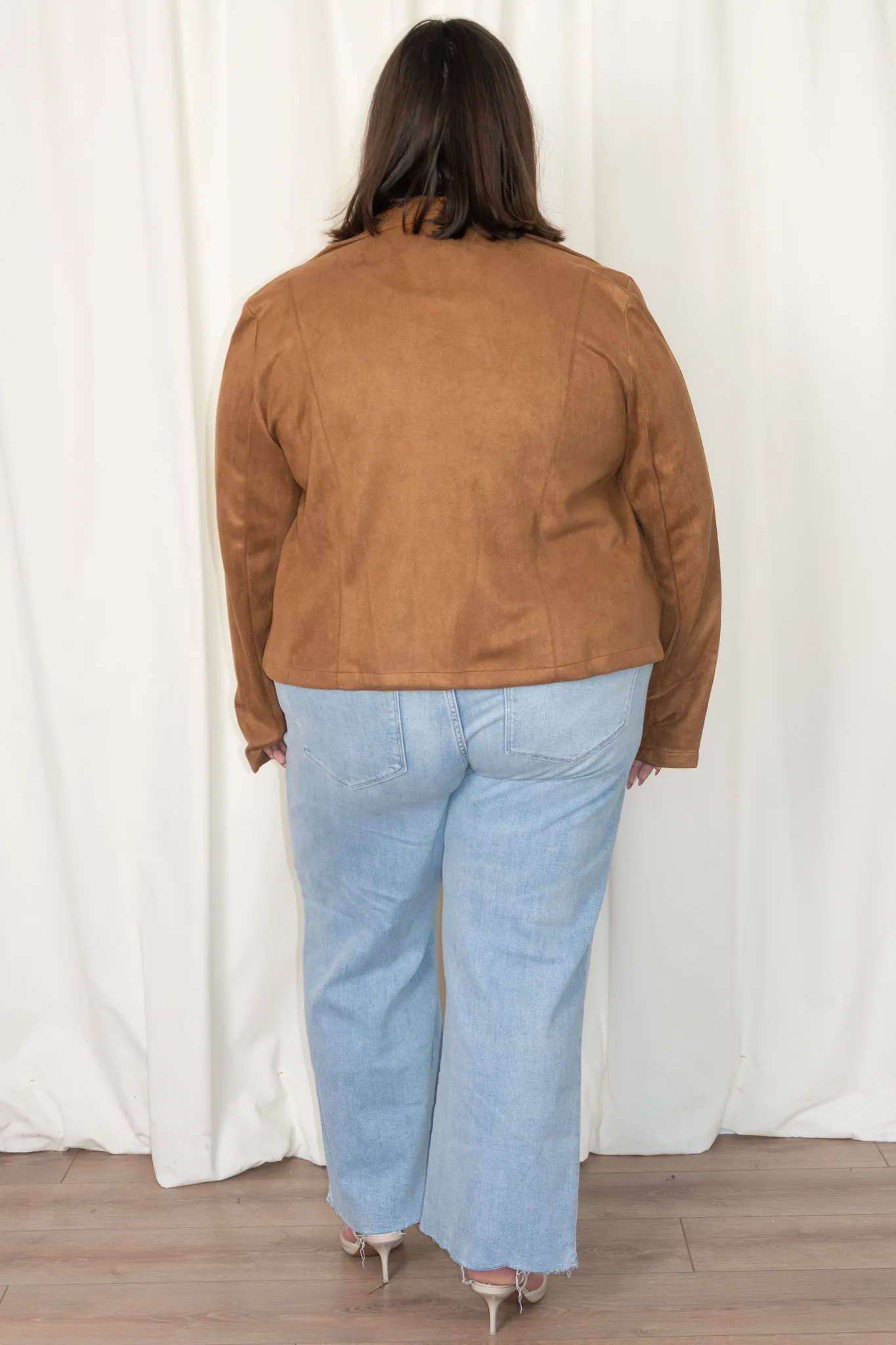 Faux Suede Moto Jacket (S-2X) sold by Valencia Boutique product image thumbnail 2