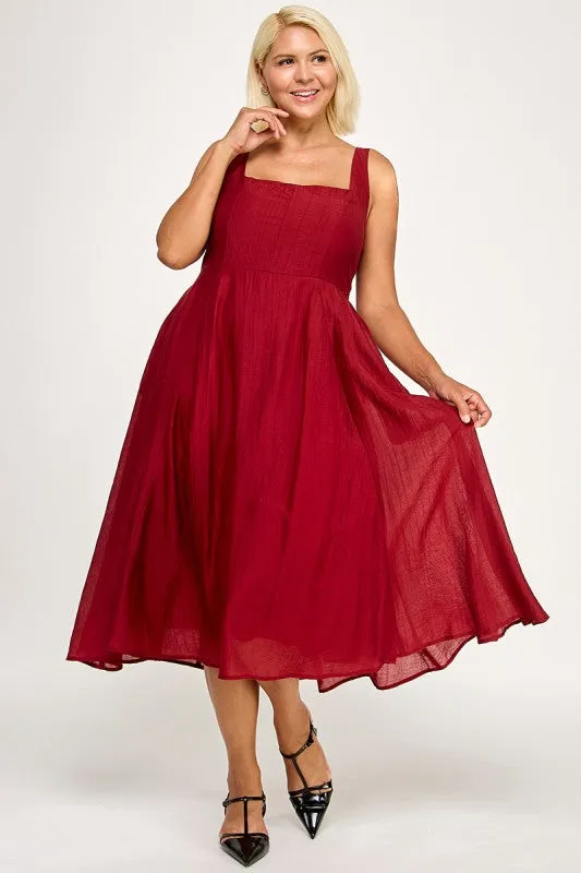 CURVE Square Neck Midi Dress sold by Valencia Boutique product image thumbnail 4