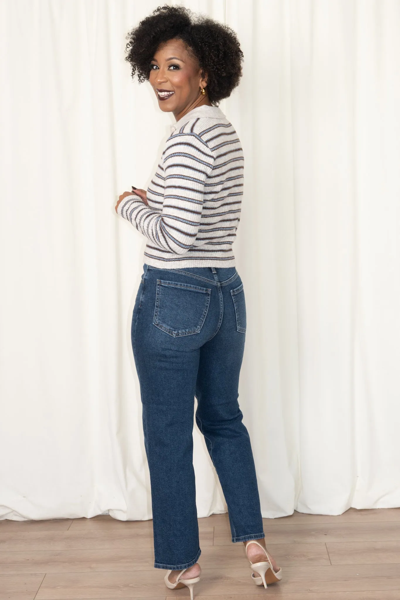 Striped Button Up Knit sold by Valencia Boutique product image thumbnail 3