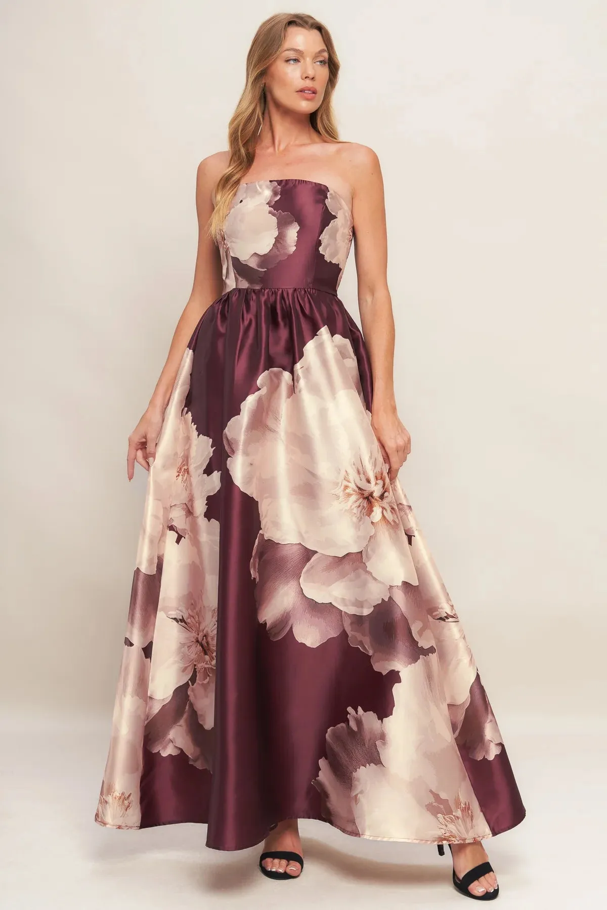 Floral Strapless Maxi Dress sold by Valencia Boutique product image thumbnail 2