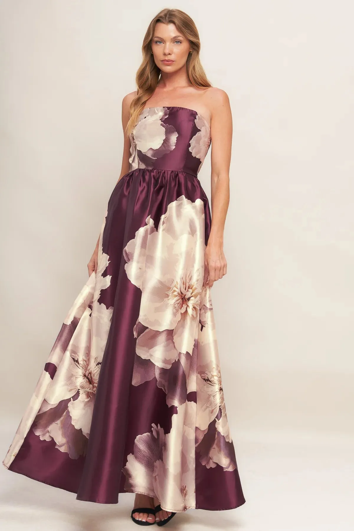Floral Strapless Maxi Dress sold by Valencia Boutique product image thumbnail 3