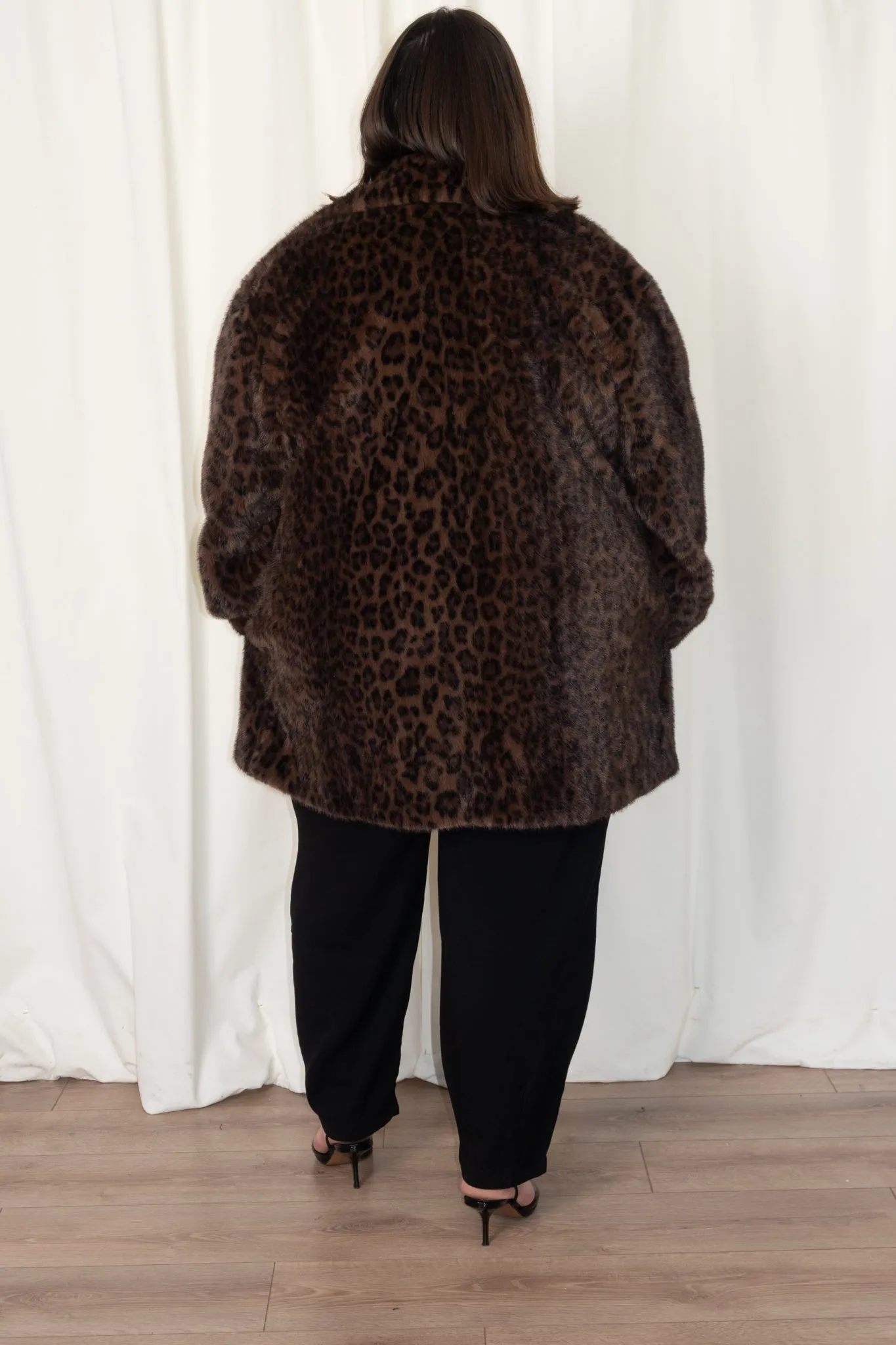 Leopard Faux Fur Jacket (S-XXL) sold by Valencia Boutique product image thumbnail 4