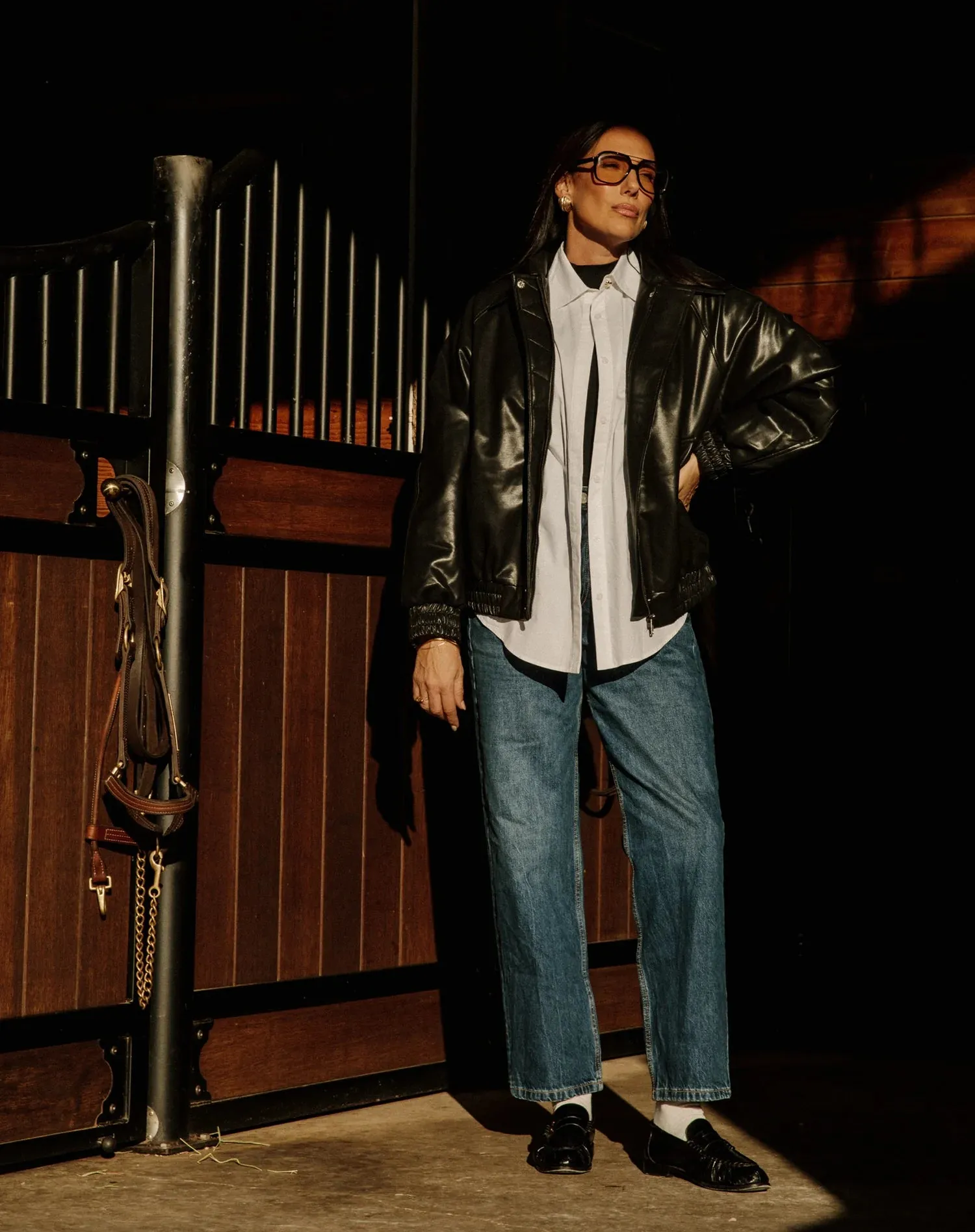 Oversized Vegan Leather Bomber sold by Valencia Boutique product image thumbnail 5