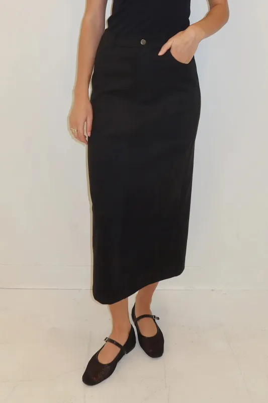 Faux Suede Midi Skirt (S-3X) sold by Valencia Boutique