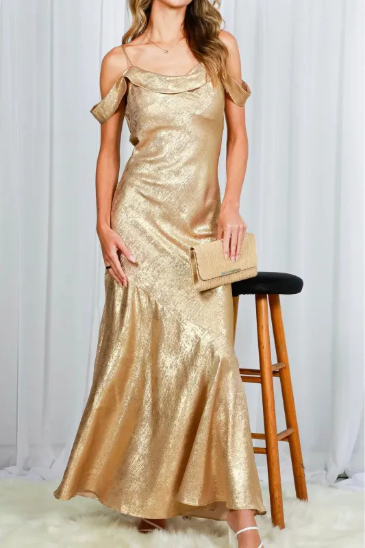 Golden Girl Slip Dress sold by Valencia Boutique