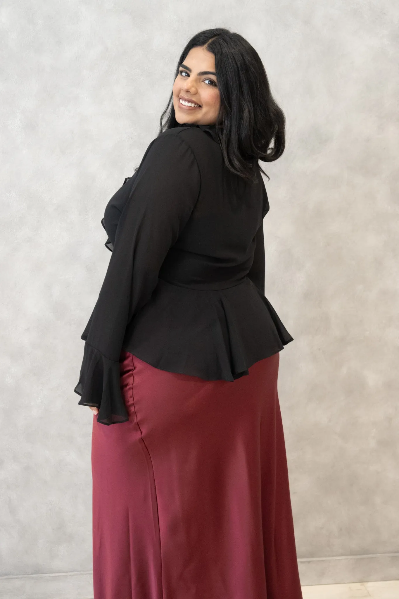 Sheer Tie front Top (S-3X) sold by Valencia Boutique product image thumbnail 2