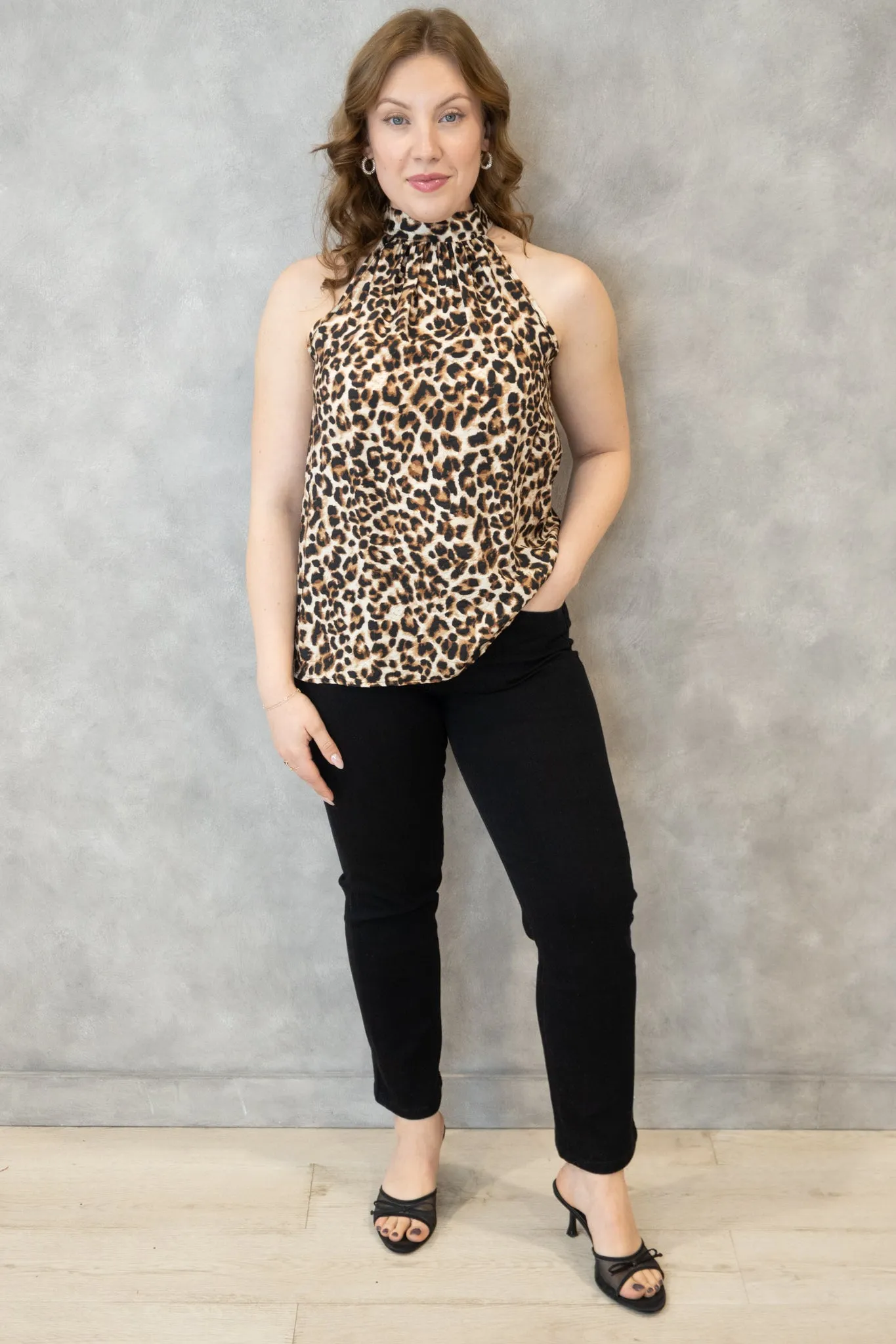 Leopard Halter Top (S-3X) sold by Valencia Boutique product image thumbnail 2