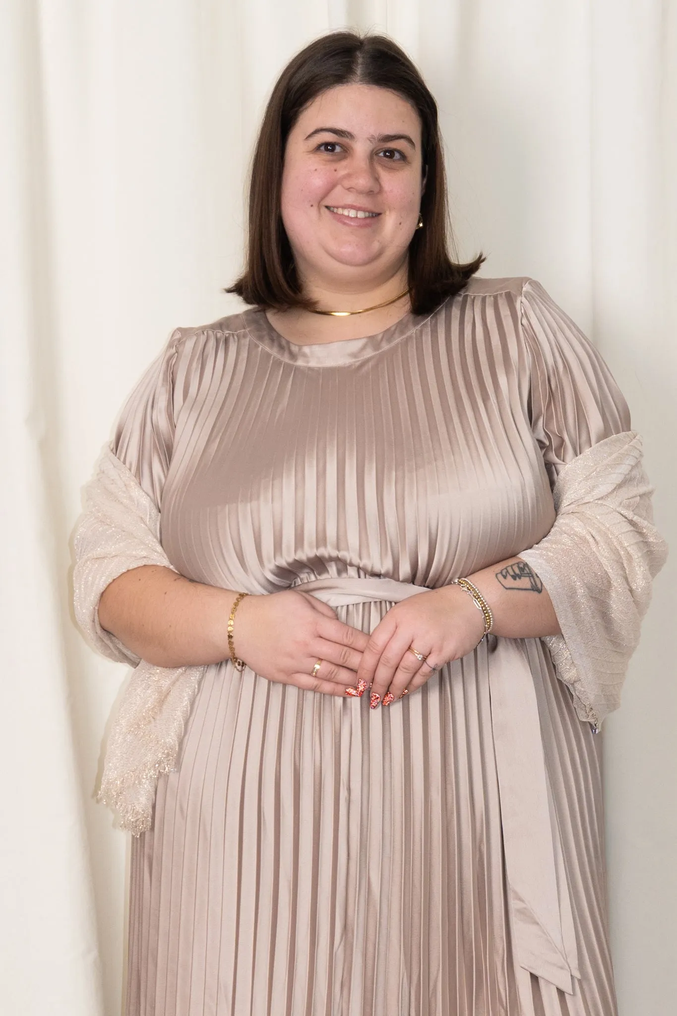 Pleated Fit and Flare Dress (S-XXL) sold by Valencia Boutique product image thumbnail 3