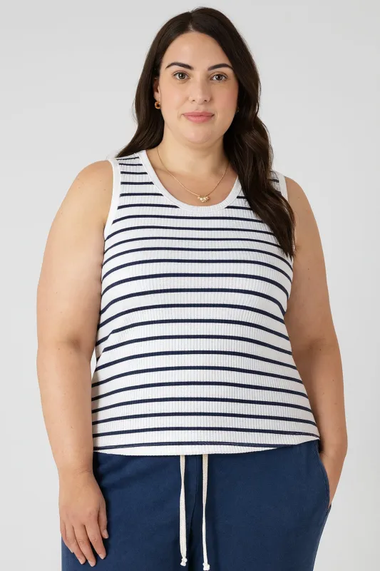 CURVE Striped Ribbed Tank sold by Valencia Boutique