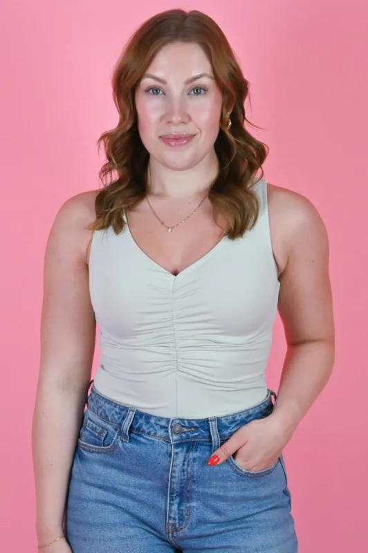 Viola Ruched Bodysuit (3 colors) sold by Valencia Boutique