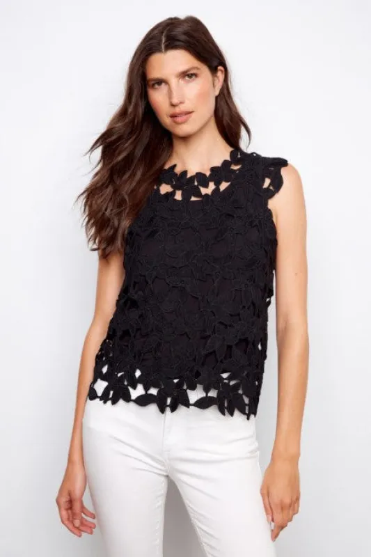 Sleeveless Sheer Crochet Top (S-XXL) sold by Valencia Boutique