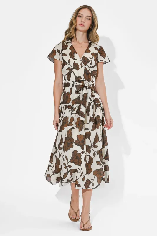 Taylor Floral Midi Dress sold by Valencia Boutique