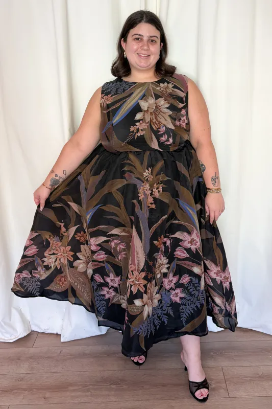 CURVE Floral Fit & Flare Midi Dress made by Flying Tomato