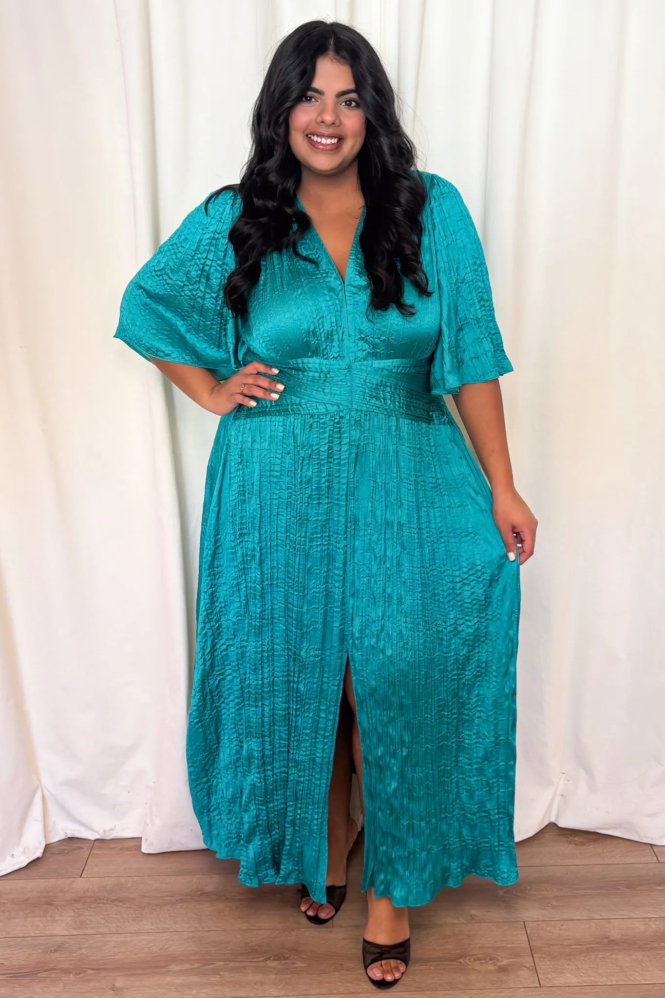 Satin Fit and Flare Midi Dress (XS-XXL) sold by Valencia Boutique product image thumbnail 2