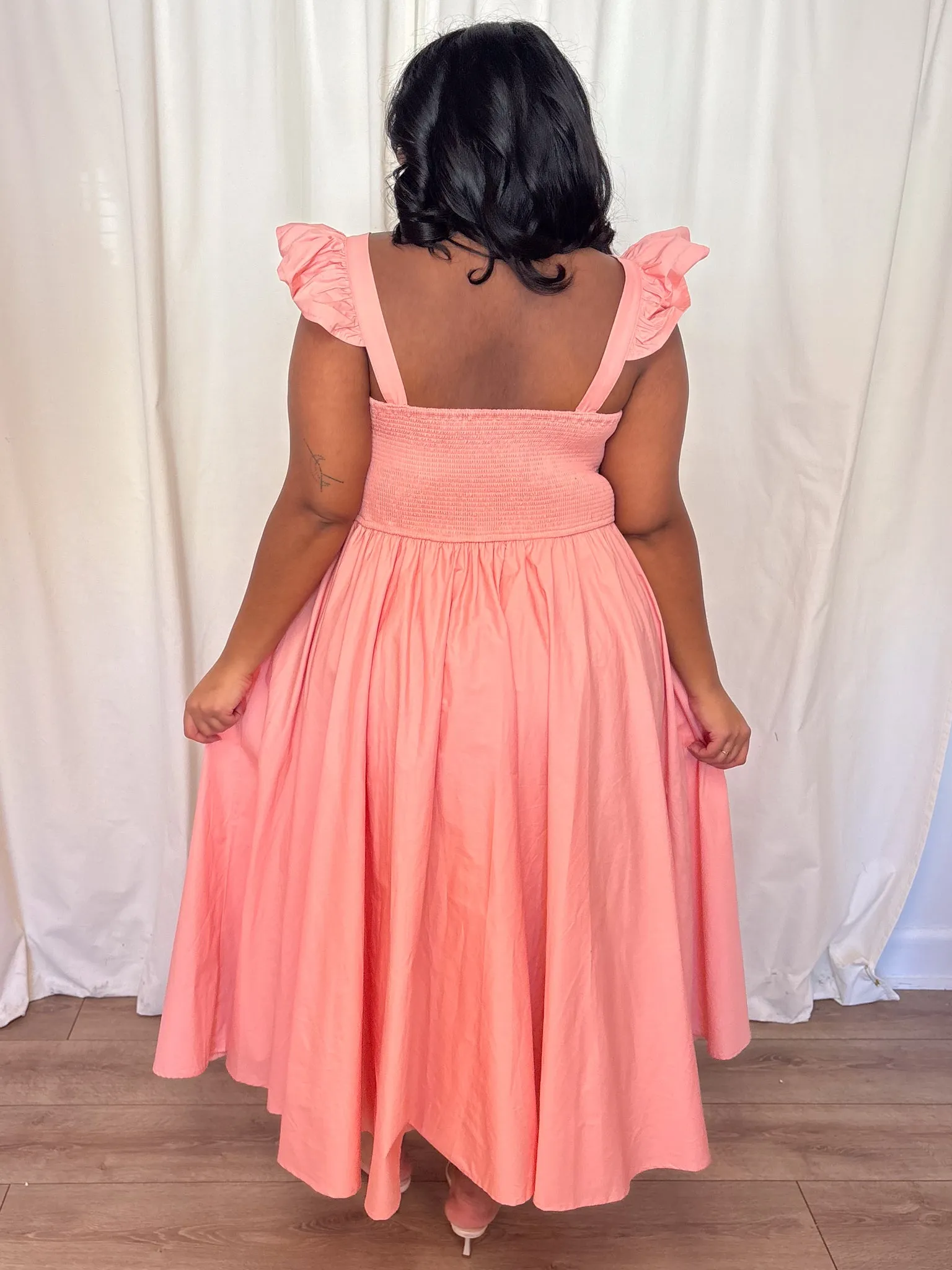 CURVE Peach Embroidered Midi sold by Valencia Boutique product image thumbnail 3